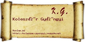 Koleszár Gyöngyi névjegykártya