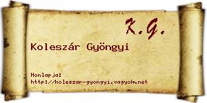 Koleszár Gyöngyi névjegykártya