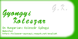 gyongyi koleszar business card